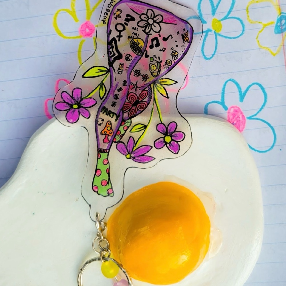 Colorful Keychain with Egg Design